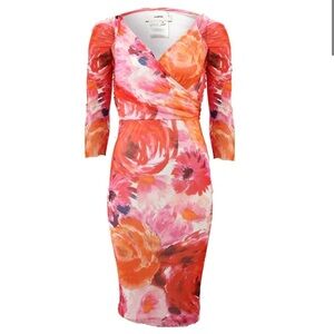 NWT Fuzzi Floral Pink and Orange Dress sz XXL